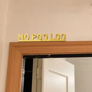 Gold acrylic letter wall sticker home decorative quote sign, modern interior door frame decor.