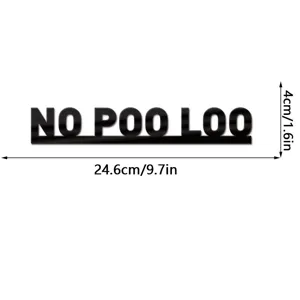 Black acrylic letter wall sticker with dimension detail, modern home decor sign, size 24.6x4cm.