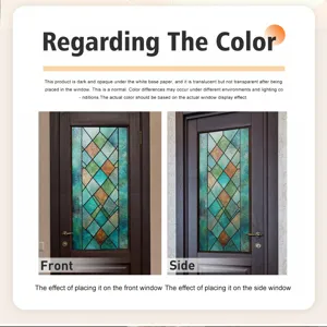 3D Stained Glass Window Film Static Cling Decorative Glass Sticker for Home Decoration