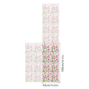 Static cling window film floral pattern decorative glass sticker 43x100cm removable.