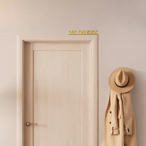 Acrylic wall sticker home decor gold lettering sign funny quote door wall sticker decor