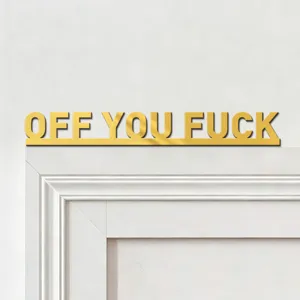 Gold acrylic mirror wall sticker with English text quote home decor door sign lettering