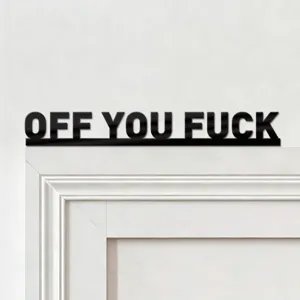 Black acrylic word wall sticker funny home decor door frame sign letter quote sticker
