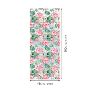 Lotus window sticker decorative glass film static cling floral home decor 43x100cm