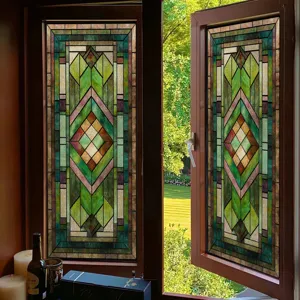 3D stained glass window film static privacy cling decorative glass sticker for home decor