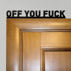 Black acrylic letter decorative wall sticker featuring funny text for home door decor.