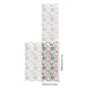 Lotus flower electrostatic glass window sticker detail view, decorative privacy film pattern.