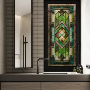 3D stained glass window film static cling decorative privacy glass sticker for home decor.
