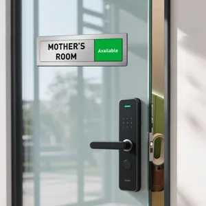 Sliding door status sign office meeting room vacant occupied indicator privacy slider plaque