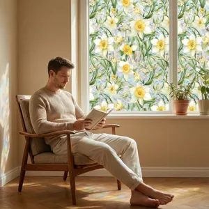 Daffodil static window film decorative privacy glass sticker for home decoration