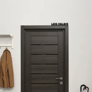 Black acrylic door frame sticker with love you bye quote for home wall decor details view