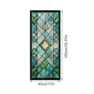 3D stained glass window sticker decorative privacy film geometric art design 43x100cm
