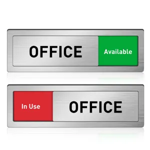 Office sliding door sign status indicator available in use metal door sign plaque set