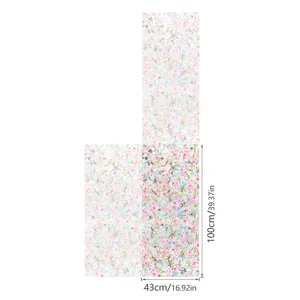 Static window film pink floral glass sticker removable window decoration decal 100x43cm
