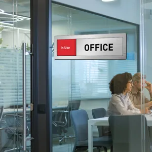 Sliding door status indicator sign for office meeting room privacy slide sign board office decor