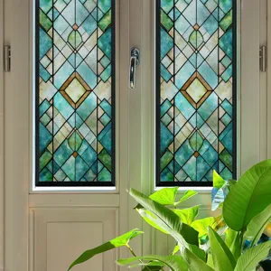 Static cling 3d stained glass window film decorative privacy home decor sticker panel