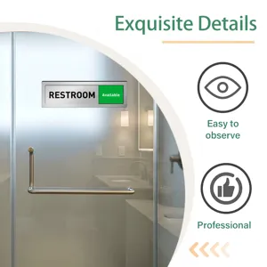 Sliding restroom status sign adjustable office door indicator metal plate plaque for room