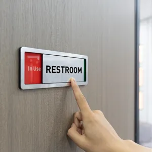 Sliding door sign restroom vacant in use indicator plaque office room privacy slider door plate