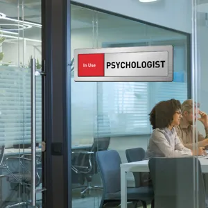 Sliding office door sign vacant occupied indicator sliding room sign for psychologist office
