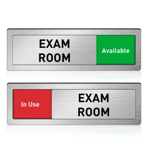 Metal sliding door sign exam room available in use indicator office room privacy sign plaque