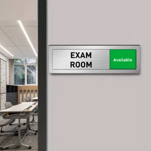 Sliding door sign room status indicator office classroom exam room available plaque