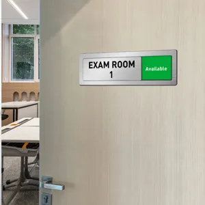Stainless steel sliding door status sign office meeting room room number indicator