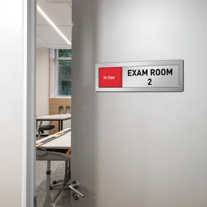 Sliding door status sign metal office room indicator for meeting room and clinic door use