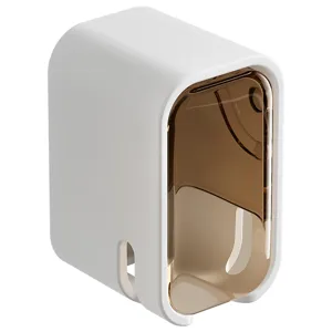 Wall-mounted electric toothbrush holder dustproof bathroom organizer storage rack white.