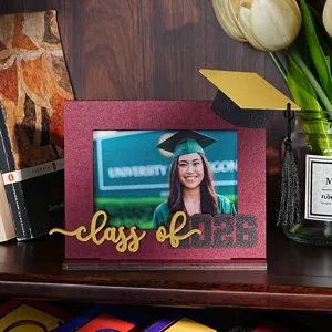 Cornice portafoto di laurea 2026 in legno supporto da tavolo per regali memorabili