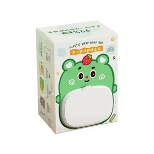 Cute cartoon plastic wrap cover box, 100pcs food grade fresh keeping bags for kitchen fruit.