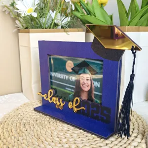 Cornice per foto di laurea in legno viola decorazione da tavolo class of 2025 regalo