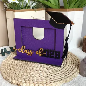 Cornice per foto di laurea in legno decorazione scrivania cappello 2025 supporto viola chiaro