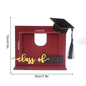Cornice portafoto di laurea in legno con berretto e nappa, perfetta decorazione 2025.
