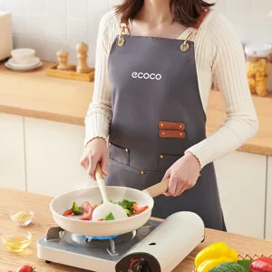 Delantal De Cocina Impermeable Y Resistente Al Aceite Para Mujer Delantal De Babero De Chef Con Bolsillos Y Correas Ajustables