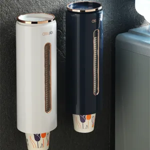 Wandhalterung Pappbecherhalter Spender Doppelrohr Organizer für Küche Büro Haushaltsgebrauch.