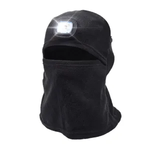 LED heated fleece balaclava winter cycling ski face mask outdoor warm windproof gear