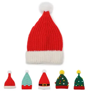 Unisex Kerst Gebreide Muts Winter Warm Pompon Beanie Feestelijke Vakantie Feest Mutsen Zachte Polyester Winter Hoofddeksel