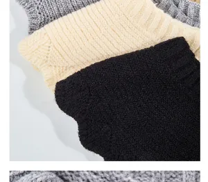 Gestreickter Kragen Detail, einfarbiger Nackenschutz, warme Herbst Winter Schal Accessoire.