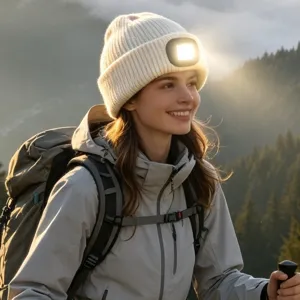 LED Verlichte Beanie Muts Oplaadbare USB Zaklamp Gebreide Muts Winter Warm Gloeiend Nachtvissen Hardlopen Hoofdlamp Muts