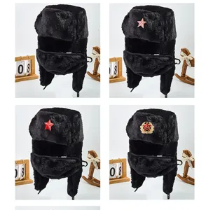 Cappello ushanka caldo invernale con paraorecchie, colbacco in peluche spesso per uomo e donna