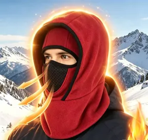 Χειμερινή θερμική κουκούλα fleece αντιανεμική μάσκα σκι για ποδηλασία και ζεστό καπέλο