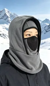 Χειμερινή θερμική μπαλακλάβα fleece αντιανεμική κουκούλα ποδηλασίας μάσκα σκι λεπτομέρεια