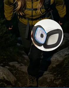 Strickmütze mit USB wiederaufladbarem LED Licht, drei Stufen für Nachtangeln und Wandern.
