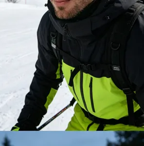 Herren Outdoor Skijacke Winter Schneeanzug wasserdicht winddicht Bekleidung mit Rucksack