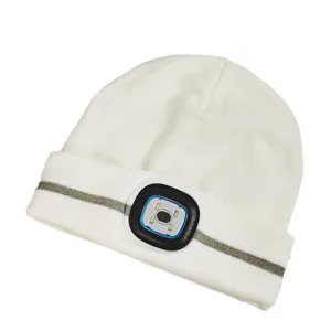 USB wiederaufladbare LED Strickmütze Mütze mit Stirnlampe für Outdoor Nachtlaufen Angeln Wandern
