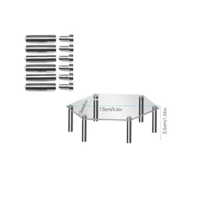Klarer Acryl Sechseck Display Ständer mit Metallbeinen für Cupcakes und Figuren Display.