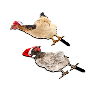 Acrylic chicken garden yard art stake, double sided decorative outdoor lawn decoration.