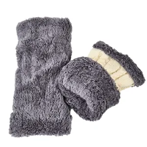 Flauschige plueschige Winter warme Handschuhe gestrickte Buendchen dicke weiche M