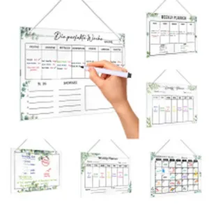 Acryl hangende weekplanner bord transparant uitwisbaar kalender met stift voor kantoor wanddecor
