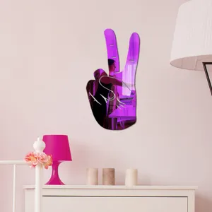 Acrylic peace sign wall sticker mirror for kids bedroom home decor modern reflective art 1pc